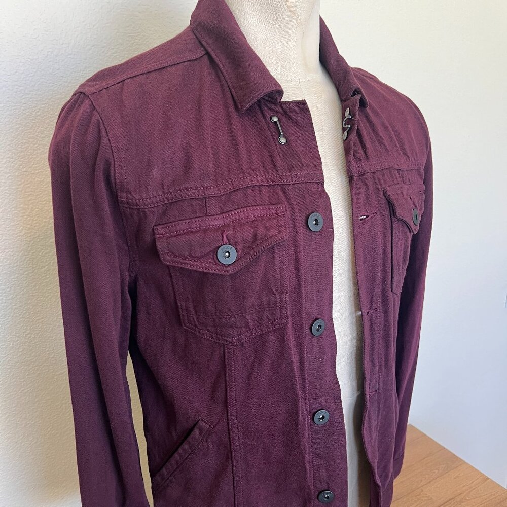Paige Jacket - Scout Denim - Dark Burgundy - Trucker  - Size Small - Picture 3 of 13
